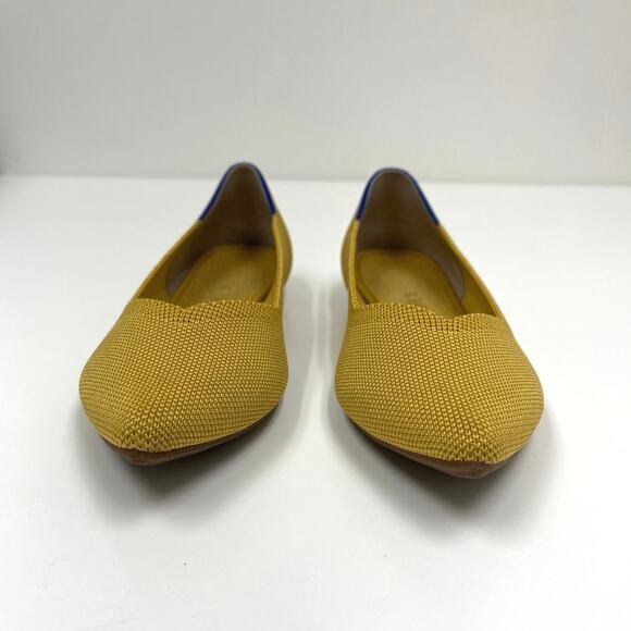 Rothy’s The Point Pointed Toe Ballet Flats Marigold Knit Machine Washable - W8 - Picture 9 of 11